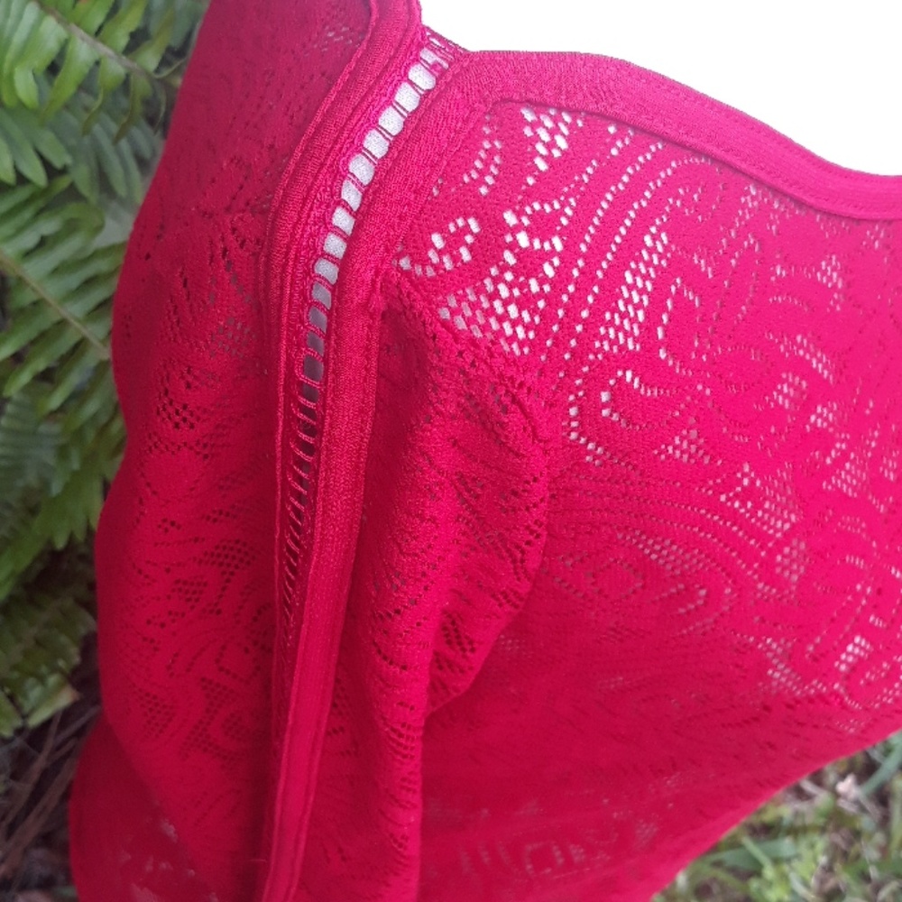 Cache New Xsmall Red 3/4 Length Sleeve Top - image 2